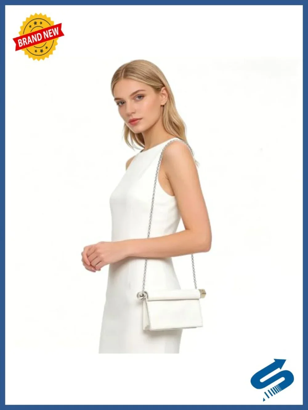 PU Leather Clutch Crossbody Evening Bag Metal Decoration